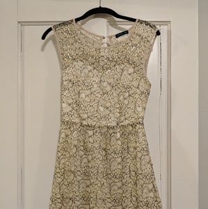 Black and cream gold lace cocktail/wedding dress